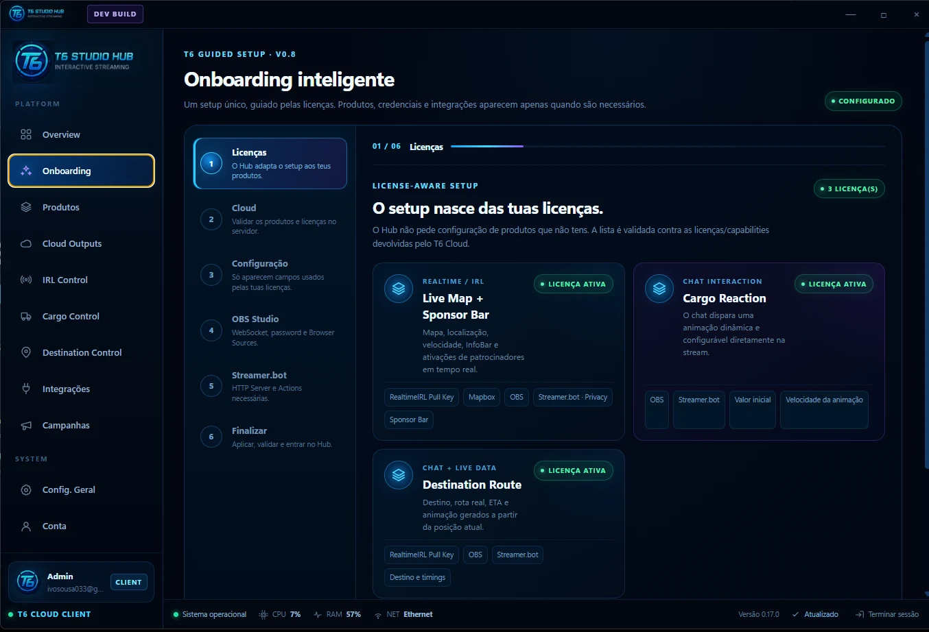 Onboarding inteligente T6 Hub